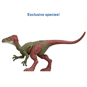 Jurassic World: Dominion Extreme Damage Feature Coelurus Exclusive Species, Double Sided Damage, Posable Authentic Carnivore, Physical & Digital Play, Gift Ages 3 Years & Up
