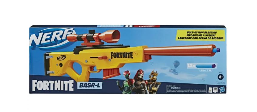 Nerf Fortnite BASR-L Blaster, Includes 12 Official Darts, Kids Toy for Boys  and Girls for Ages 8+
