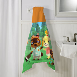 Animal Crossing Kids Tom Nook Hooded Bath Towel, Cotton, Green, Nintendo