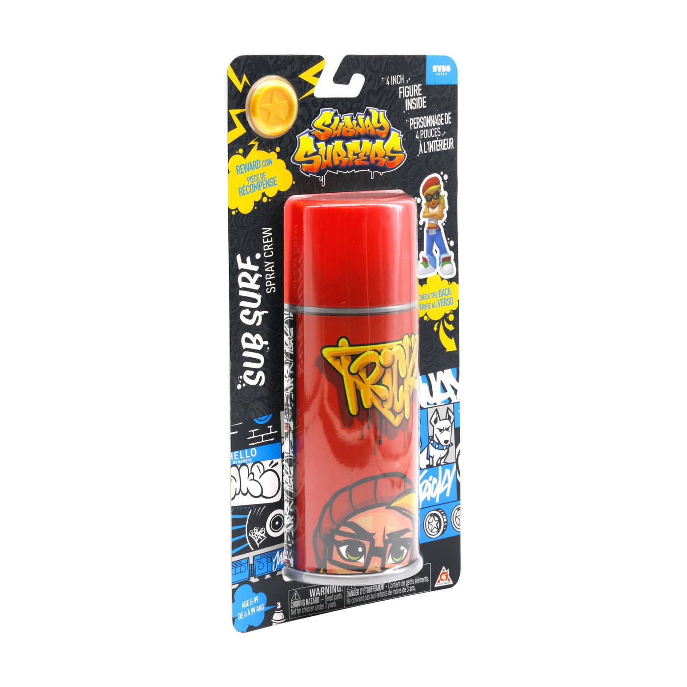 SUBWAY SURFERS SPRAY CREW JAKE AND TRICKY 4” FIGURE INSIDE THE CAN BRAND NEW