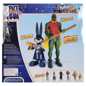 Space Jam A New Legacy Dynamic Duo LeBron James Robin and Bugs Bunny Batman Action Figure Set, 6 Pieces