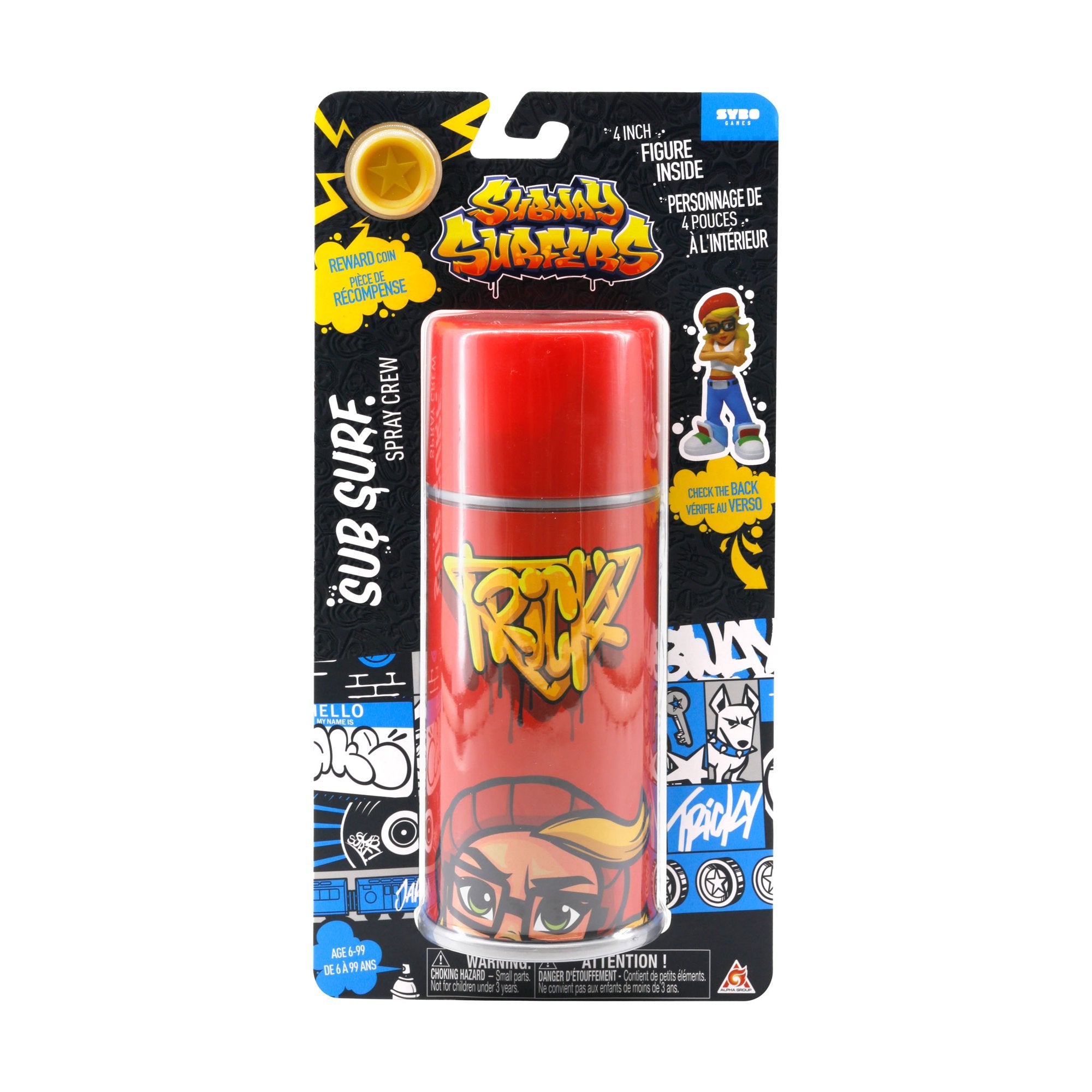 SUBWAY SURFERS SPRAY CREW JAKE AND TRICKY 4” FIGURE INSIDE THE CAN BRAND NEW