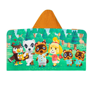 Animal Crossing Kids Tom Nook Hooded Bath Towel, Cotton, Green, Nintendo