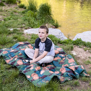 Equip Camping Poncho Blanket, Green Moose Print, Size 66.9" L x 51.18" W, Material Polyester