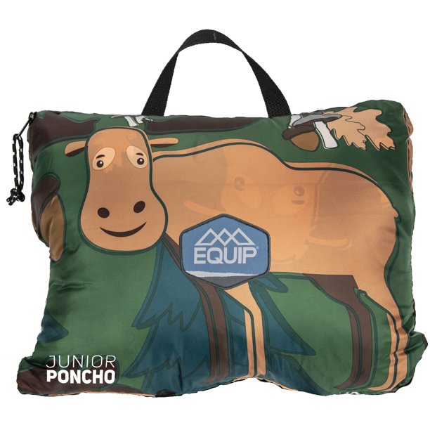 Equip Camping Poncho Blanket, Green Moose Print, Size 66.9" L x 51.18" W, Material Polyester